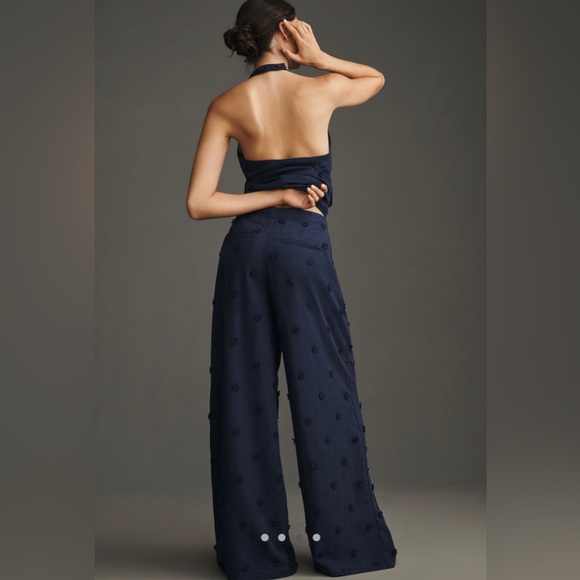 2 pieces Linen Blend Halter Vest + Tailored Linen Blend Embellished Trousers - Picture 5 of 16